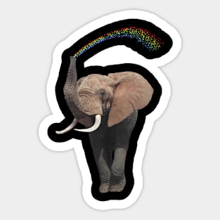 Elephant with rainbow - Elephants in Africa Sticker